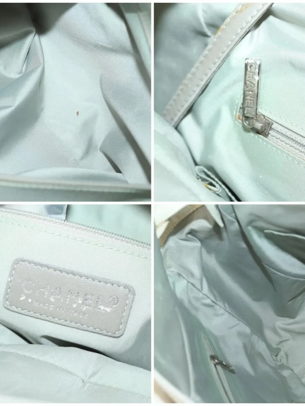 CHANEL Matelasse Paris Biarritz GM Tote Bag PVC Canvas White CC Auth hk3597